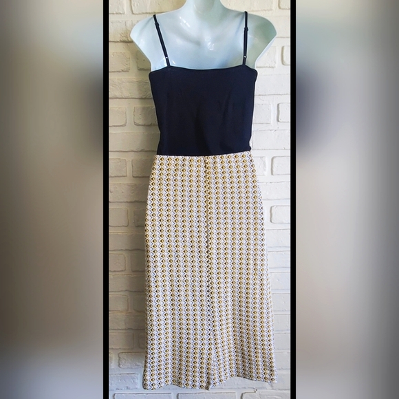 Zara Jacquard Midi Pencil Tube Skirt Yellow, White, Black Size Large - Picture 8 of 9